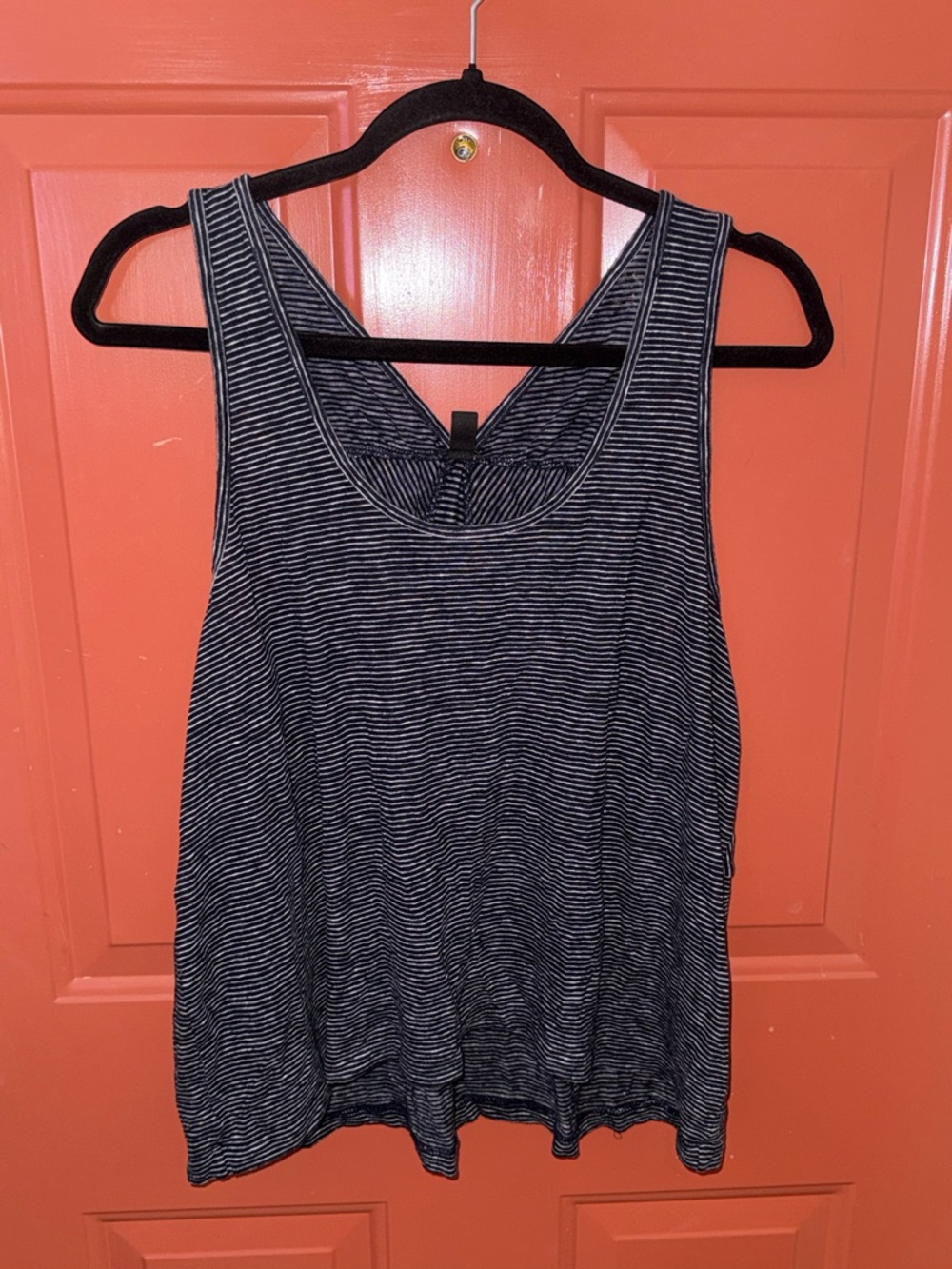J. Crew Black & White Striped Scoop Tank